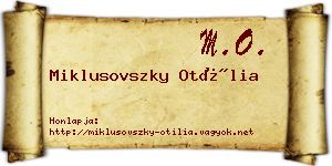 Miklusovszky Otília névjegykártya